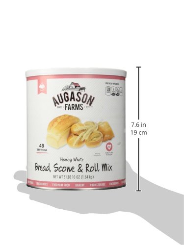 Augason Farms Honey White Bread, Scone & Roll Mix