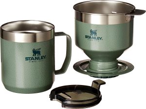 Detailed view of Stanley's stainless steel coffee filter showcasing its fine mesh design for optimal brewing.