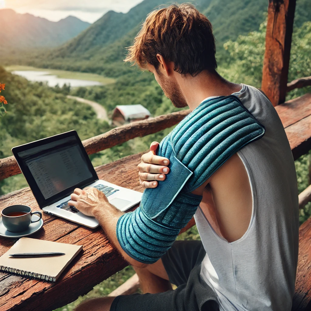 Hot and cold therapy wrap | Versatile pain relief for digital nomads.