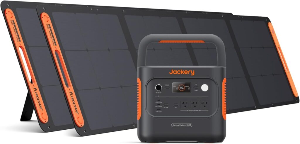 Jackery Explorer 2000 v2 Portable Power Station, 2042Wh LiFePO4 Home Backup Battery, 2200W Solar Generator, USB-C PD 100W Fast Charging for Emergencies